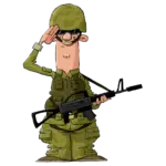 a-cartoon-soldier-saluting-with-a-gun