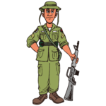 a-cartoon-soldier-holding-a-gun-and-a-machine-gun